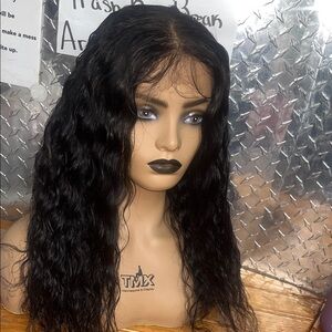 Natural Black wet & Wavy Lace Front Wig - Lightweight  100% human hair